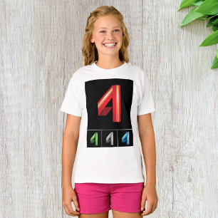 Colourful Number Four Girls T-Shirt