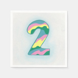 Colourful Number Two Birthday Paper Napkins