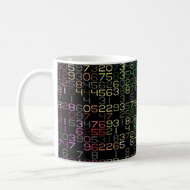 colourful numbers coffee mug (Left)