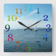 Colourful numbers wall clock.
