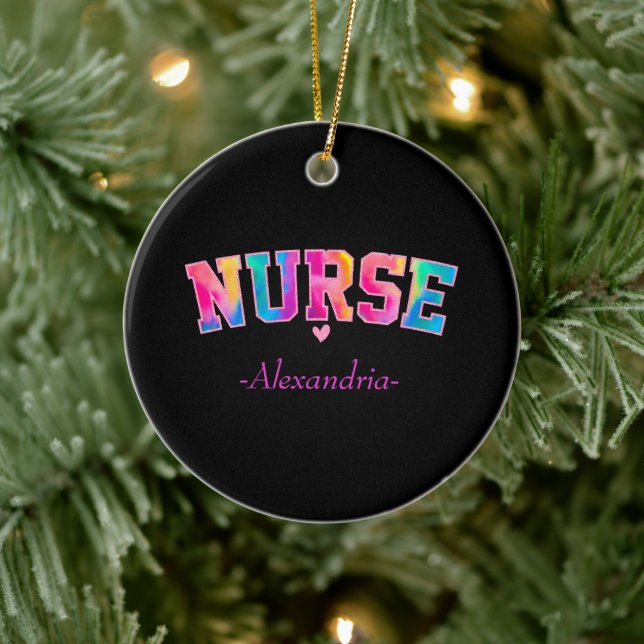 Colourful Nurse Ceramic Tree Decoration (Tree)