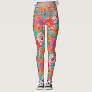 Colourful Nurse Floral Pattern (1) Leggings