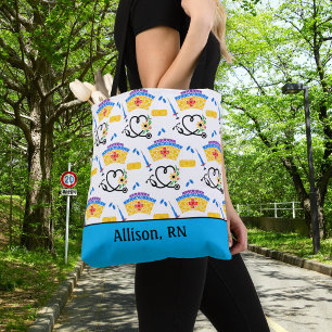 Colourful Nursing Monogram Tote Bag