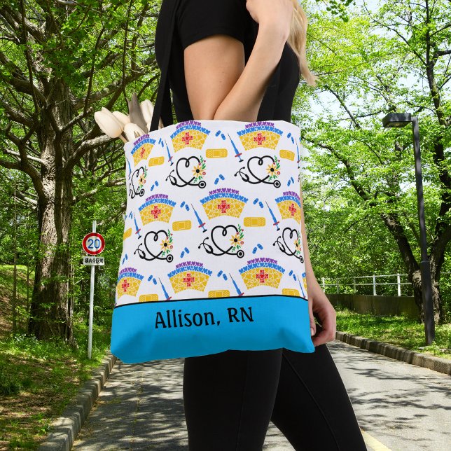 Colourful Nursing Monogram Tote Bag (Creator Uploaded)
