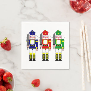 Colourful Nutcracker Soldiers Christmas Napkin