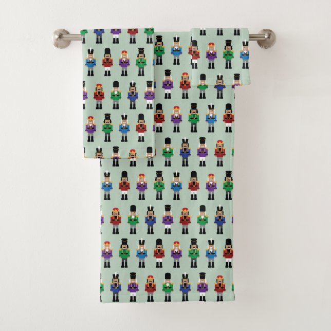 Colourful Nutcrackers Bath Towel Set (Insitu)