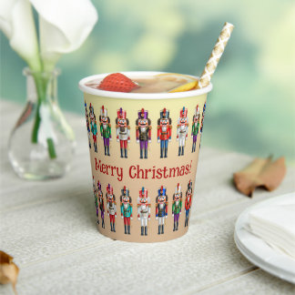 Colourful Nutcrackers Toy Soldiers Paper Cups
