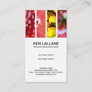 Colourful Nutritious Super Fruits Personal Trainer Business Card
