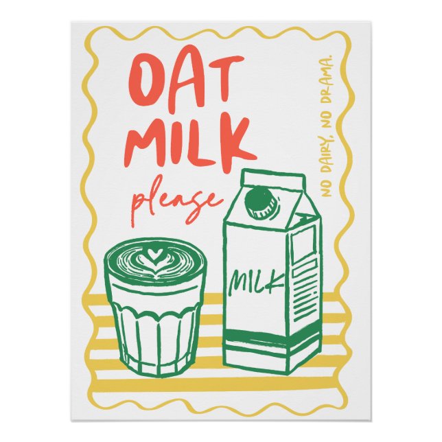 Colourful Oat Milk Art Poster (Front)