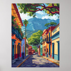 Colourful Oaxaca Folk Art Vector Illustration Post Poster