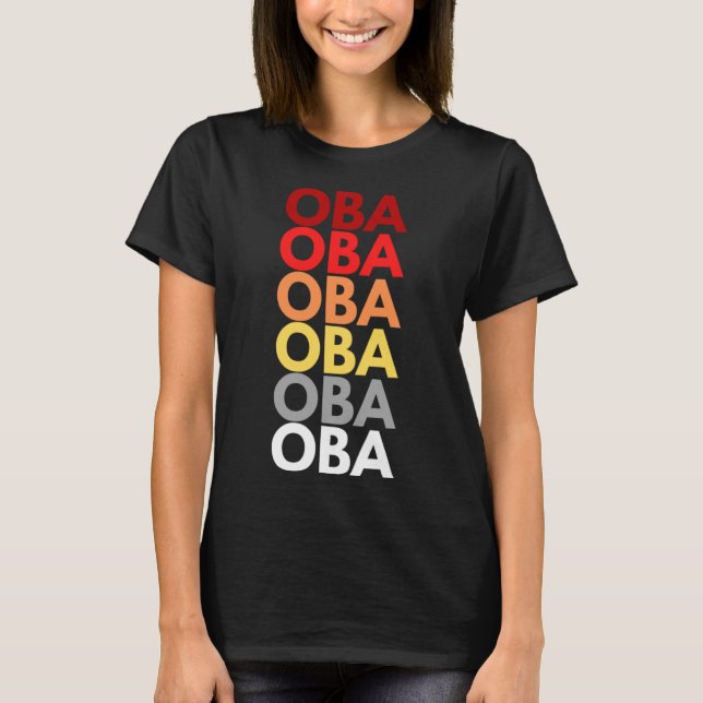 Colourful Oba in Japanese Aunt in Japanese Oba T-Shirt (Front)
