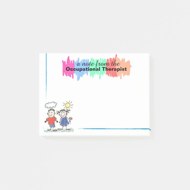 Colourful Occupational Therapist Sticky Notes (Front)