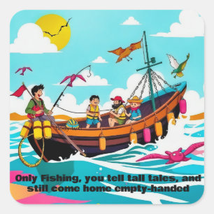 Colourful Ocean Adventure: A Day at Sea Square Sticker
