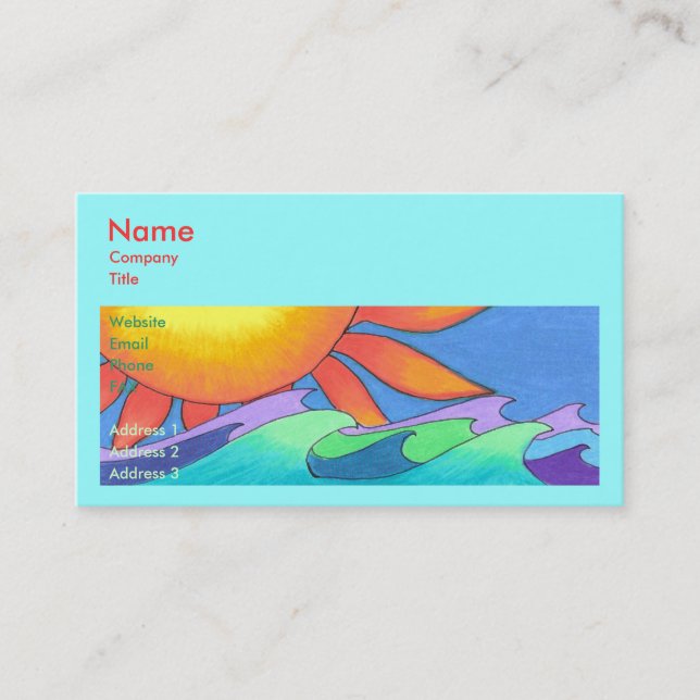 Colourful Ocean Business Card Template (Front)