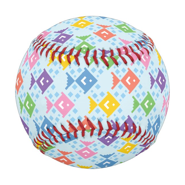Colourful Ocean Fish Pattern Baseball (Front)