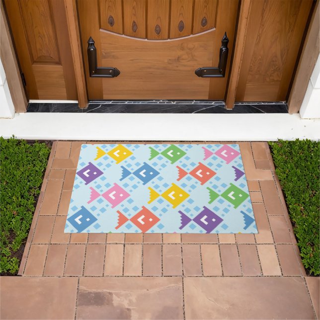 Colourful Ocean Fish Pattern Doormat (Outdoor)
