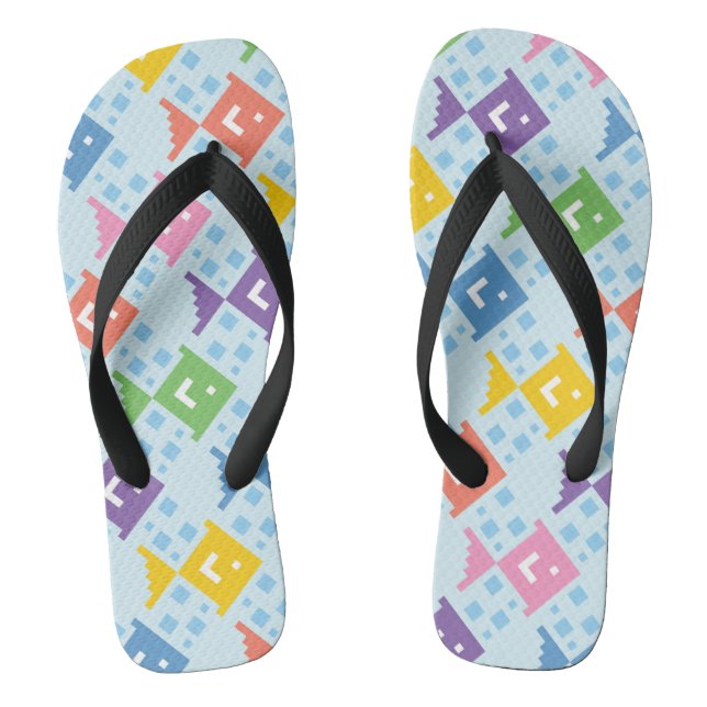 Colourful Ocean Fish Pattern Flip Flops (Footbed)