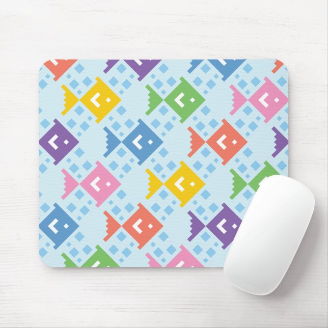 Colourful Ocean Fish Pattern Mouse Mat (With Mouse)
