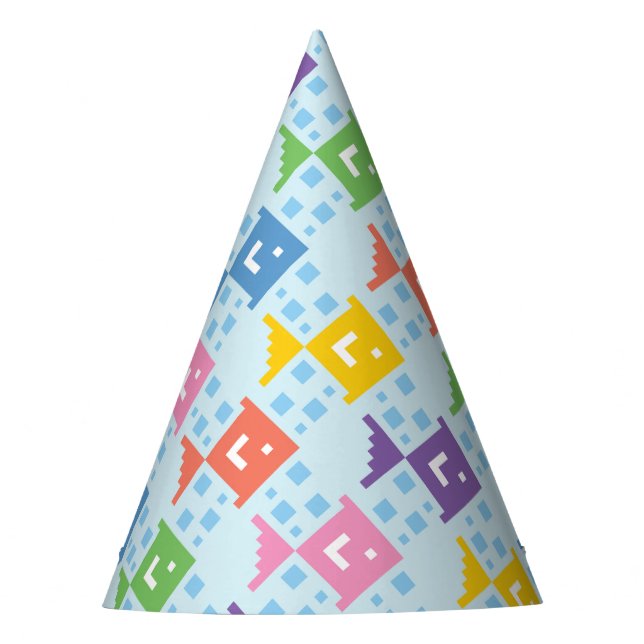 Colourful Ocean Fish Pattern Party Hat (Front)