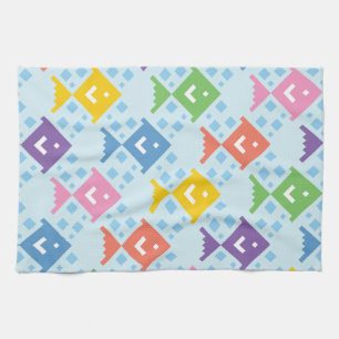 Colourful Ocean Fish Pattern Tea Towel