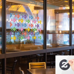 Colourful Ocean Fish Pattern Window Cling