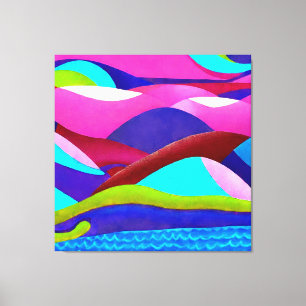 Colourful Ocean Hills Canvas Print