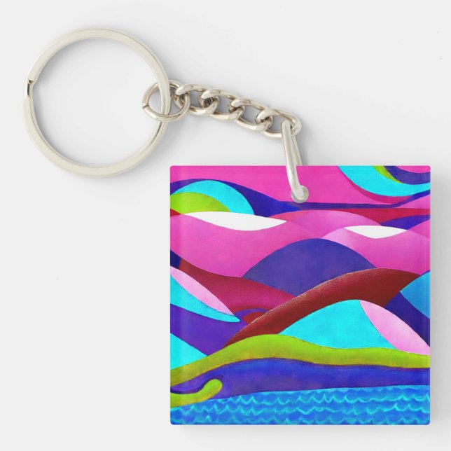 Colourful Ocean Hills Key Ring (Front)
