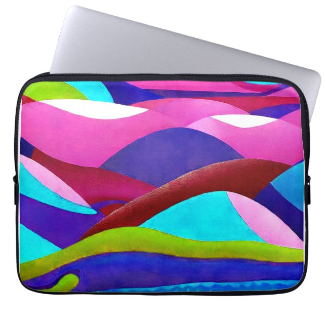 Colourful Ocean Hills Laptop Sleeve (Front)