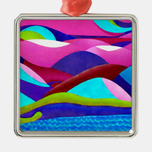 Colourful Ocean Hills Metal Tree Decoration