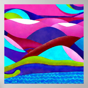 Colourful Ocean Hills Poster
