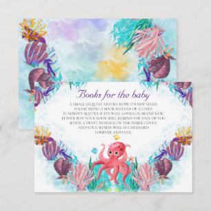Colourful Ocean Sea Octopus Books for Baby Library Enclosure Card