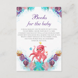 Colourful Ocean Sea Octopus Books for Baby Library Enclosure Card