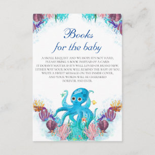 Colourful Ocean Sea Octopus Books for Baby Library Enclosure Card