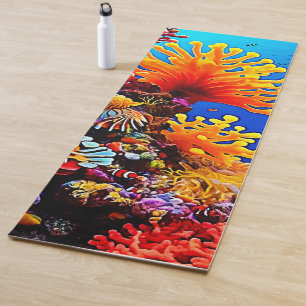 Colourful Ocean Underwater Life Yoga Mat