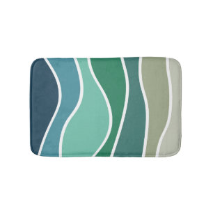 Colourful ocean waves bath mat