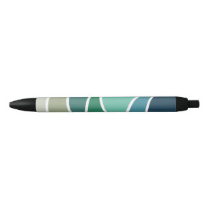 Colourful ocean waves black ink pen