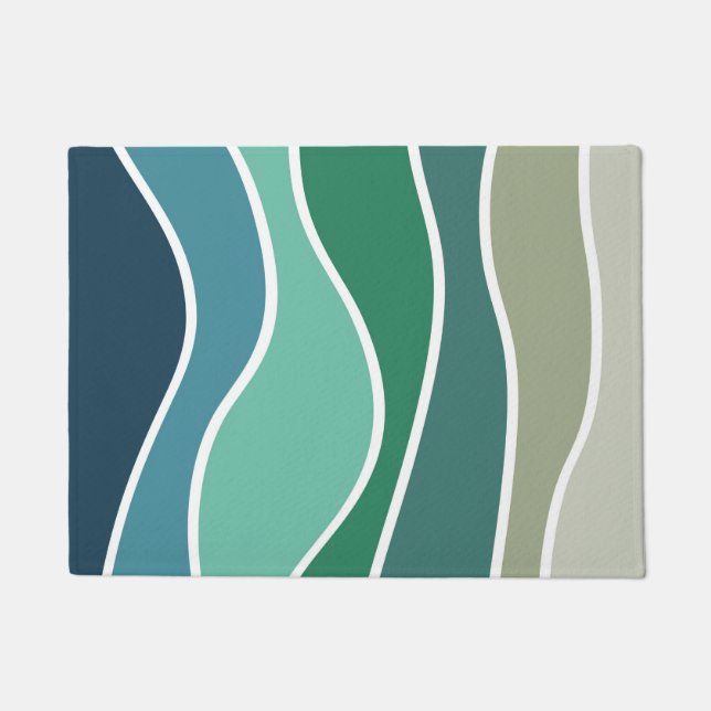 Colourful ocean waves doormat (Front)