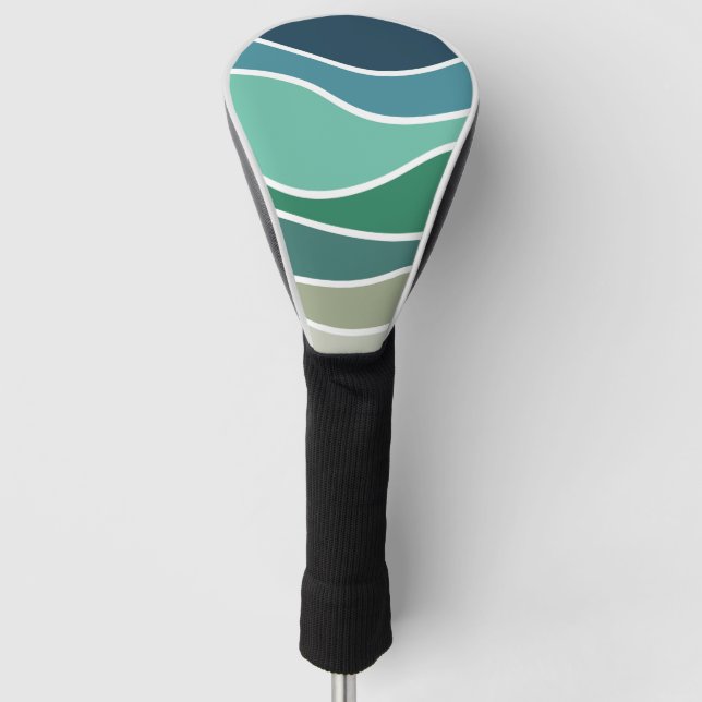 Colourful ocean waves golf head cover (Front)