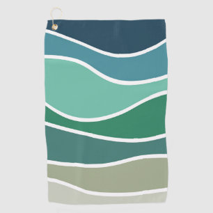 Colourful ocean waves golf towel