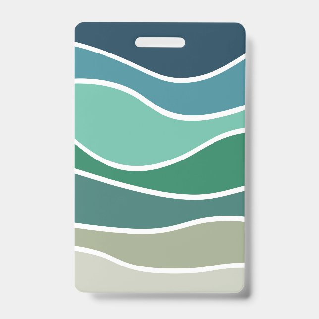 Colourful ocean waves ID badge (Front)