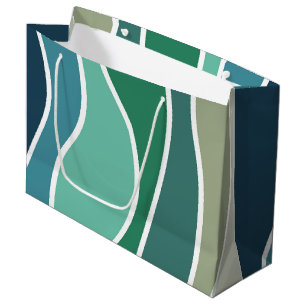 Colourful ocean waves large gift bag