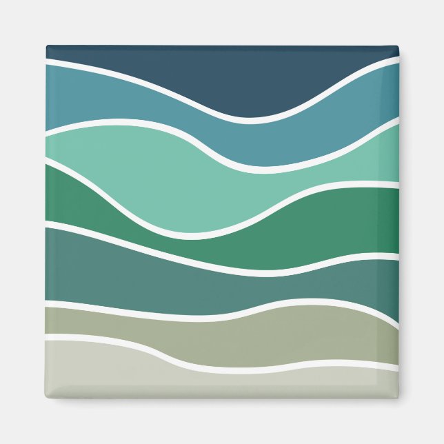 Colourful ocean waves magnet (Front)