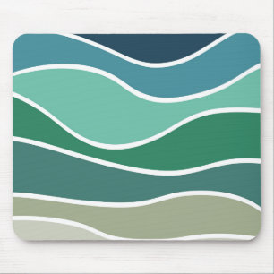 Colourful ocean waves mouse mat