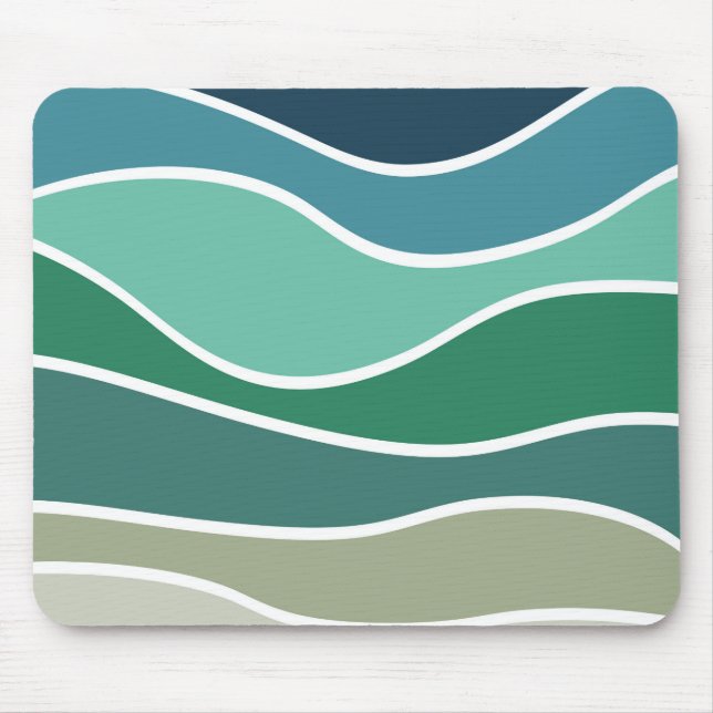 Colourful ocean waves mouse mat (Front)