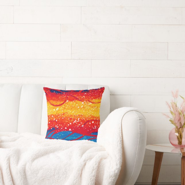 Colourful Ocean Waves Patterns. Buy Now Cushion (Couch)