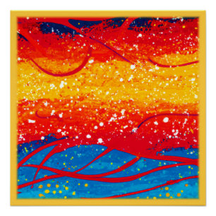 Colourful Ocean Waves Patterns. Buy Now Poster