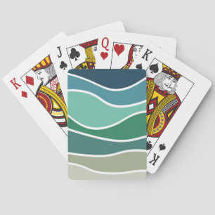 Colourful ocean waves playing cards