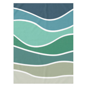 Colourful ocean waves tablecloth