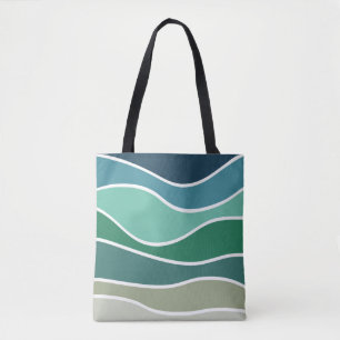 Colourful ocean waves tote bag