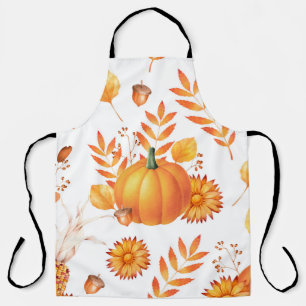Colourful October Pumpkins Autumn Pattern Apron